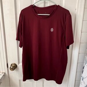 Greatness Wins Performance Training  Tee - Burgundy with Shield Logo